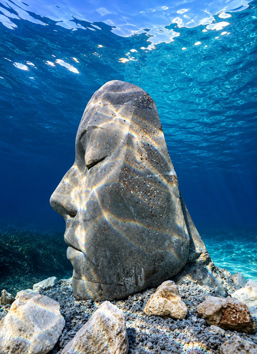 Sculpture immergée de l’écomusée sous-marin de Cannes